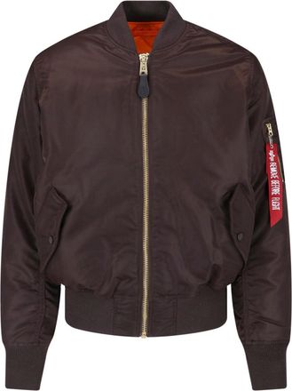 Alpha Industries Brown Nylon Reversible MA-1 Bomber Jacket