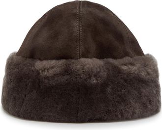 Nour Hammour Toki Suede and Shearling hat - Brown - XS/S