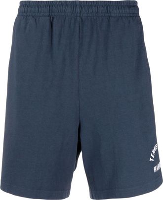 Harmony logo-print cotton track shorts - men - Cotton - S - Blue