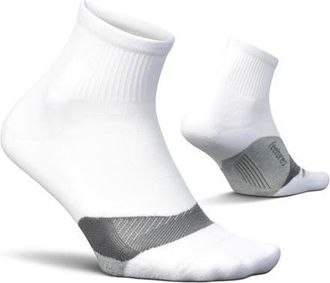 Feetures Elite Light Cushion Quarter Solid Sport Sock with Targeted Compression in White at Nordstrom, Size Medium