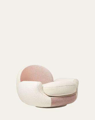 Interlude Home x Widell + Boschetti Laurent Velvet & Sherpa Chair by Barette Widell
