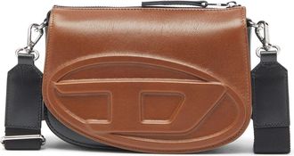 Diesel 1DR-Bicolour leather crossbody bag - Crossbody Bags - Unisex - Brown