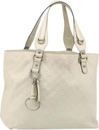 Gucci Pre-owned Vintage Tote Bag - Dames - Vintage Shopper - Wit - ONE Size - Leer - Vintage