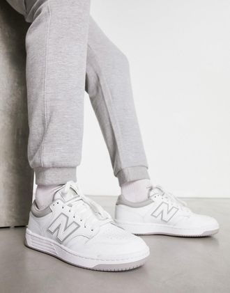 New Balance 480 - Sneakers bianche con dettagli grigi-Bianco