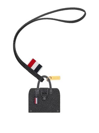 Thom Browne Mr Thom Bag Charm In Pebble Grain Leather