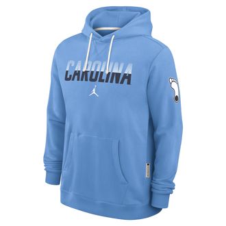 Nike Jordan Mens North Carolina Sideline Standard Issue Jordan Brand Dri-FIT College Pullover Hoodie in Blue | 0JAZ4EYNCN-8DF