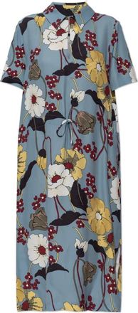Marni Melodia Print Jurk - Dames - Shirt Kleedjes - Blauw - XS - Kleedjes