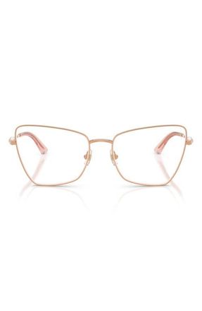 Jimmy Choo London 54mm Irregular Optical Glasses in Rose Gold /Demo Lens at Nordstrom