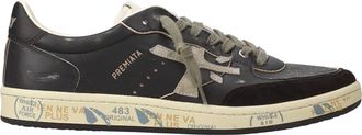 Premiata Black Bsktclay Leather Suede Sneakers