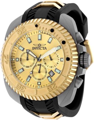 Invicta Coalition Forces 49793 Heren Horloge - Quartz Uurwerk - Roestvrij Staal met gouden Wijzerplaat - 50mm