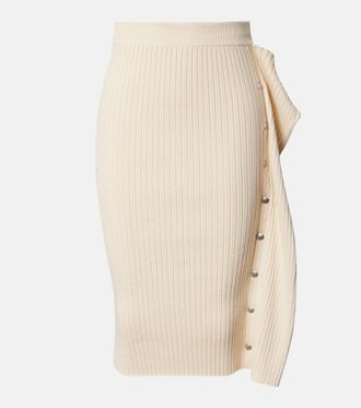 Stella McCartney Ribbed-knit cotton midi skirt