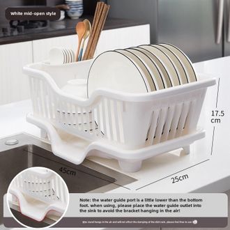 OEM Escurridor De Platos Japon&eacute;s De Pl&aacute;stico, De Un Solo Nivel, (blanco)