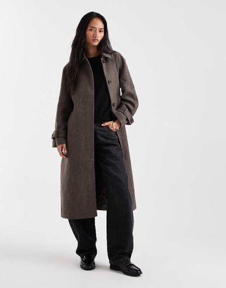 Object Trench sartoriale in misto lana premium tortora-Neutro