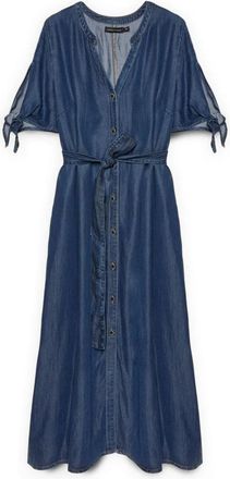 Fiorella Rubino Power Lange Overhemdjurk - Dames - Shirt Kleedjes - Blauw - 5XL - Kleedjes