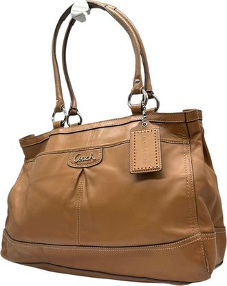 Coach Camel Leather Shoulder Bag Tote Bag (Pre-Owned)