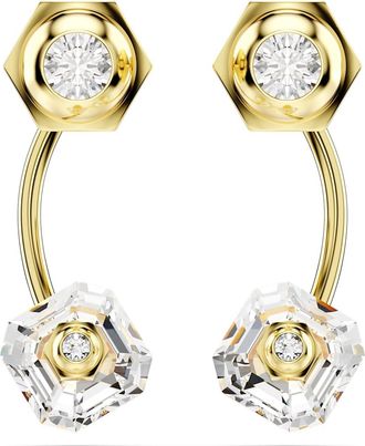 Swarovski Numina Pierced Earrings Gold Shiny White