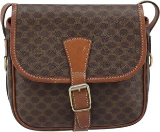 Celine Vintage Macadam Canvas Brown Pvc Backpack Bag (Pre-Owned)