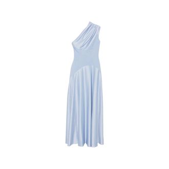 Solace London Gowns, female, Blue, Size: 2XS Os48013 One-Shoulder Draped Gown