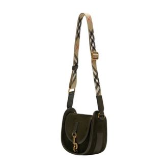 Burberry Womens Mini Messenger Crossbody Bag Green Calfskin
