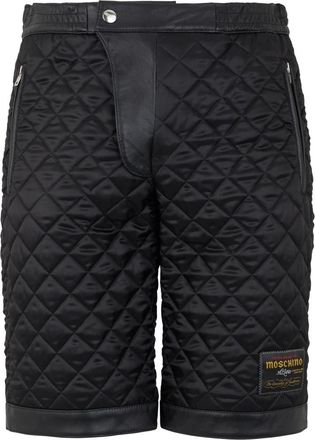 Moschino Korte Broeken, Heren, Zwart, 2Xl, Leer, Gewatteerde Korte Broek