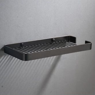 OEM Estante Esquinero De Pared De Lat&oacute;n Macizo Negro, Inoxidable, Con Cesta De Drenaje, Ganchos Y Jabonera