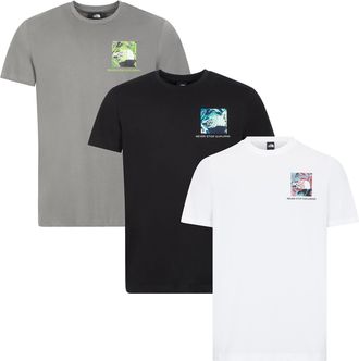 The North Face Mens 3 Pack Mens Heat Map Short Sleeve T-Shirt Grey/Black/White - Multicolour Cotton - Size X-Large
