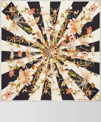 Ferragamo gaia silk scarf floral pattern design