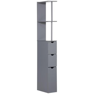 HOMCOM Columna de ba&ntilde;o 15x33x136.8 cm gris
