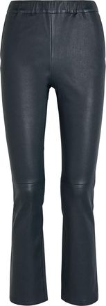 Arma Kamilla Slim-leg Leather Trousers - Navy - 38 (UK10 / S)