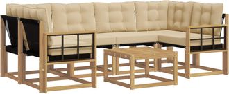 vidaXL Conjunto De Sof&aacute;s De Exterior 7 Uds. Y Beige Vidaxl