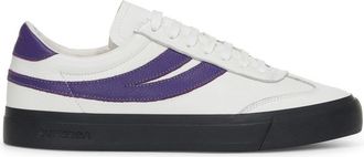 Superga Unisex Adult 4834 Club S Swallow Contrast Detail Vegan Leather Trainers (White Avorio/Purple/Grey/Black) - Size UK 6.5