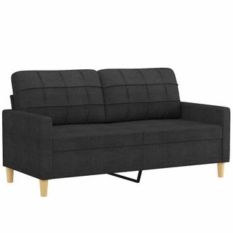 vidaXL Sof&aacute; De 2 Plazas De Tela Negro 140 Cm Vidaxl
