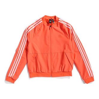 adidas (WMNS) adidas Bomber Sports Stylish Stripe Jacket Orange EI8964