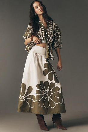 Farm Rio Palmero Midi Skirt