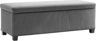 HOMCOM Homcom - Storage Ottoman with Lid, 112cm Bench Chest Box, Grey