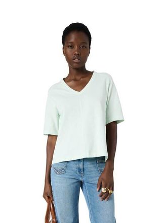 Gerard Darel Marisa V-Neck Short Sleeve T-Shirt in Water Green at Nordstrom, Size Medium