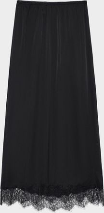 Anine Bing Shelby Silk Lace Midi Skirt