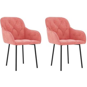 vidaXL Sillas De Comedor 2 Unidades Terciopelo Rosa Vidaxl
