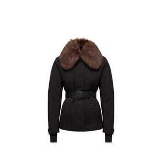 Moncler Moncler Vizelles Shearling-trimmed Ski Jacket, Women, Black, Size: 0