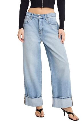 Good American Good Standard Cuffed Hem Baggy Jeans in Indigo1133 at Nordstrom, Size 12