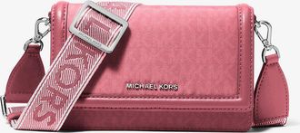 Michael Kors Jet Set Small Signature Logo Print Woven Smartphone Crossbody Bag