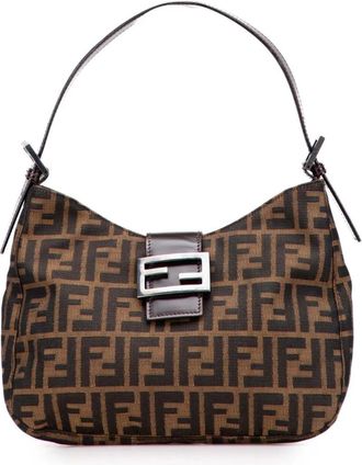 Fendi Borsa a spalla in tela con motivo Zucca 2000-2010 - Marrone