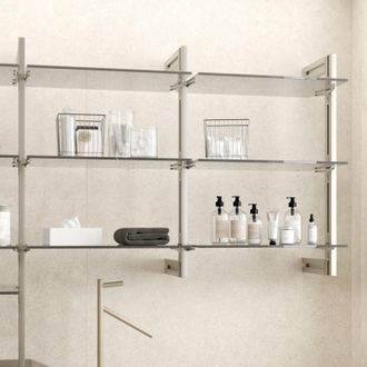 Emuca Kit De Estructura Modular Zero Con Herrajes Para El Montaje De Fijaci&oacute;n A Pared, Aluminio Y Zamak, Pintado Color Gris Piedra - Emuca