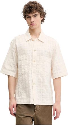 Sunflower Adam Shirt - Heren - Korte mouwen Overhemden - Beige - XL - Katoen - Overhemden