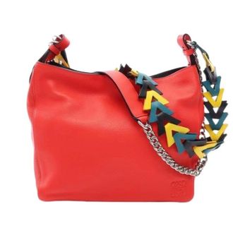 Loewe Pre-owned Shoulder Bag - Dames - Pre-owned - Rood - Maat: ONE Size Leer