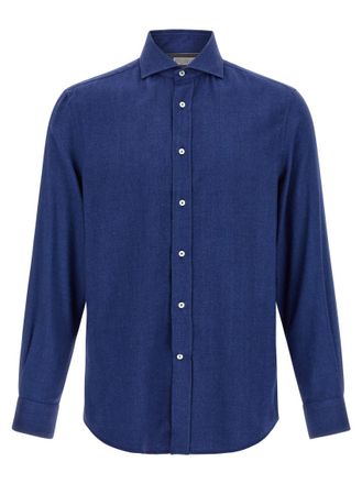 Brunello Cucinelli Blue Herringbone shirt