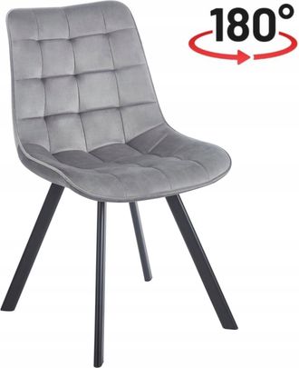 OEM Silla Giratoria De 180&deg; De Terciopelo Gris Con Funci&oacute;n De Retorno Tapizada