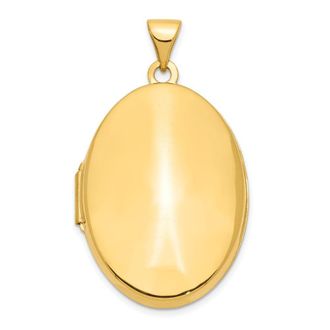 Diamond2Deal 14k Yellow Gold Polished Domed Oval Locket Pendant