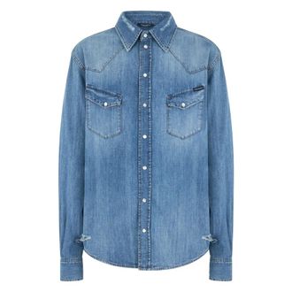 Dolce & Gabbana Denim Overhemd - Heren - Spijkeroverhemden - Blauw - M - Denim - Overhemden