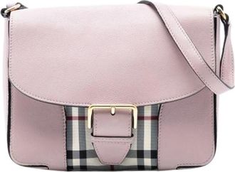 Burberry Pre-owned Cross Body Bags, female, Pink, Size: ONE SIZE Pre-owned Leather Crossbody Bag
